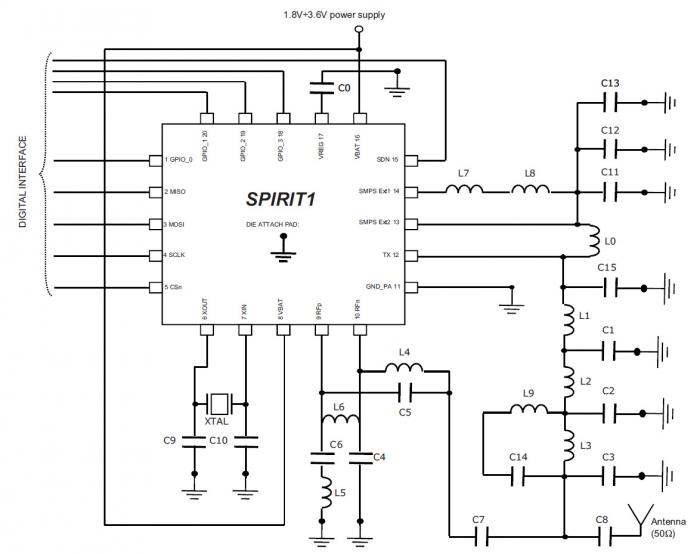 Rys. 2. Schemat aplikacyjny układu SPIRIT1