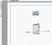 Fragment okna konfiguracyjnego środowiska projektowego dla układów PSoC4 BLE firmy Cypress