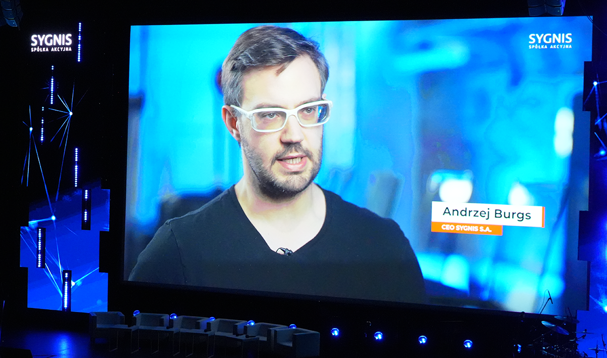 Andrzej Burgs, prezes firmy Sygnis - kadr z prezentacji