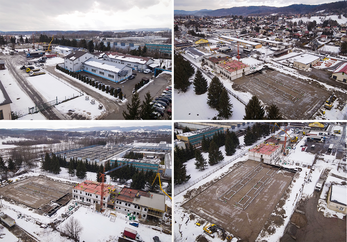 Budowa nowej hali produkcyjnej i biura firmy w Sanoku | źródło: EAE Elektronik