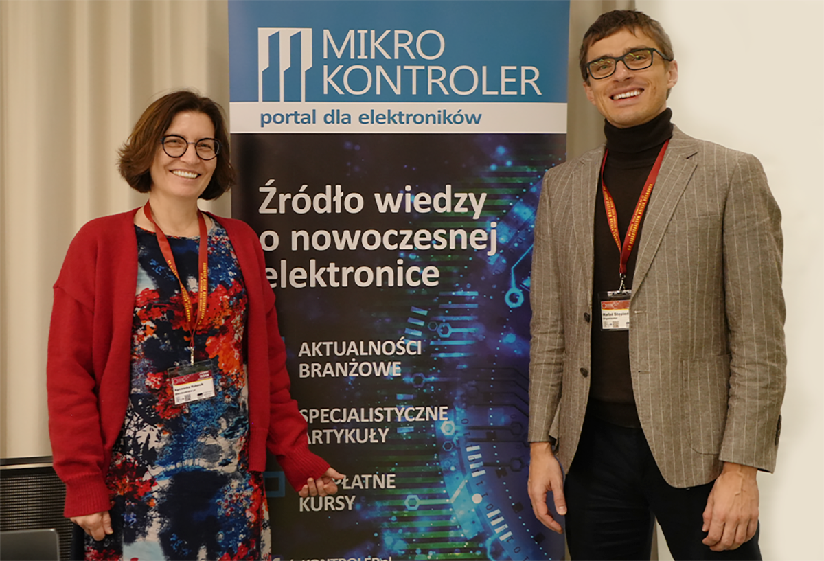 Agnieszka Kubasik z Mikrokontroler.pl i Rafał Stępień, organizator HDM