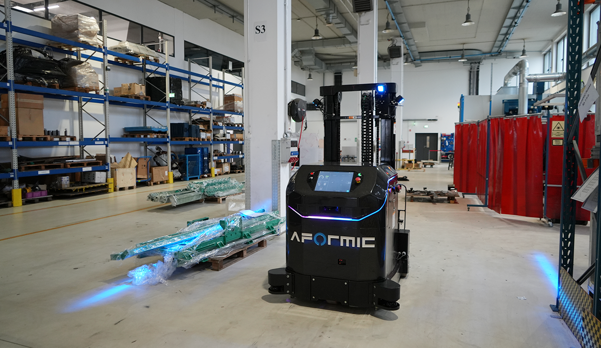 Testowanie robota Aformic w hali AIUT w Gliwicach. Fot. Agnieszka Kubasik