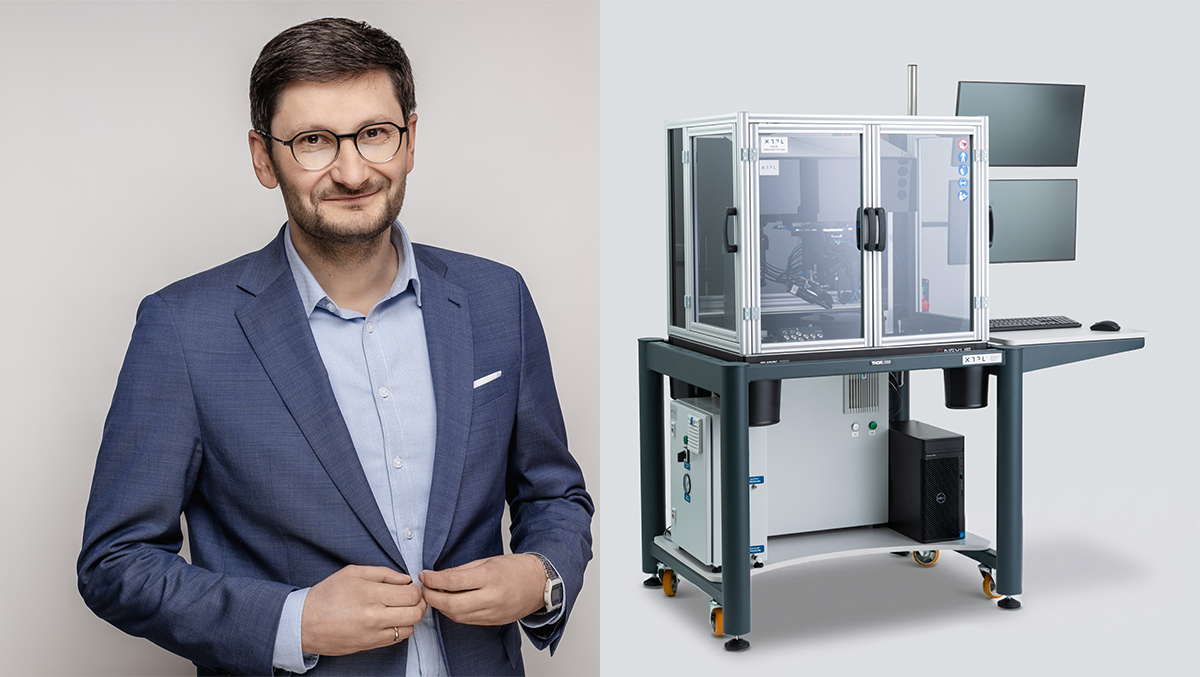 Filip Granek, Prezes Zarządu XTPL S.A.; urządzenie DPS | źródło: XTPL