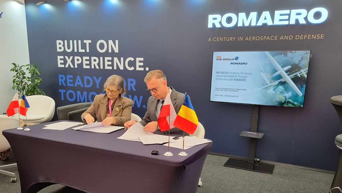 Podpisanie porozumienia o współpracy pomiędzy Grupą WB a ROMAERO | źródło: Grupa WB