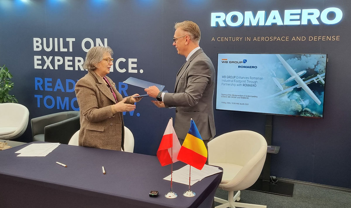 Podpisanie porozumienia o współpracy pomiędzy Grupą WB a ROMAERO | źródło: Grupa WB
