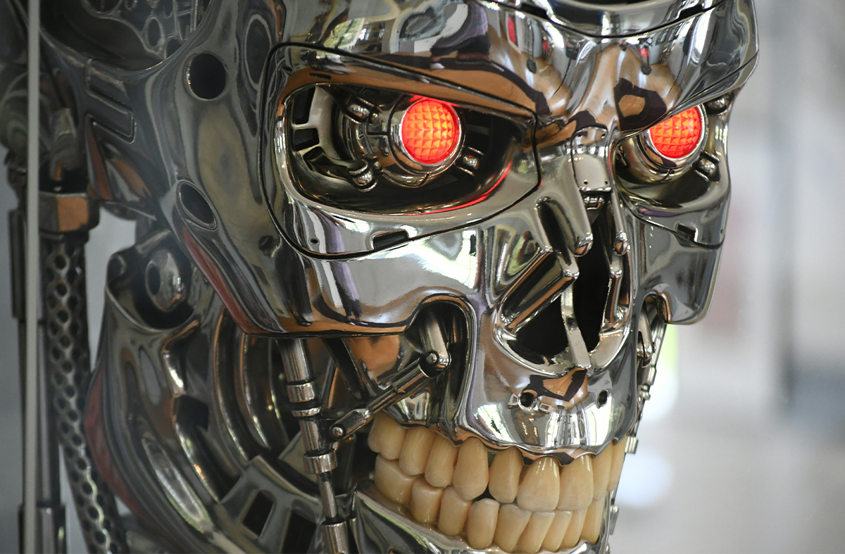 Photo by <a href="https://unsplash.com/@szutsi?utm_source=unsplash&utm_medium=referral&utm_content=creditCopyText">Gábor Szűts</a> on <a href="https://unsplash.com/photos/chrome-robotic-skull-with-glowing-red-eyes-FJAQIVLmI0s?utm_source=unsplash&utm_medium=referral&utm_content=creditCopyText">Unsplash</a>