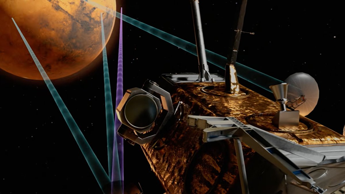 Wizualizacja orbitera systemu Mars Telecommunications Network | źródło: Blue Origin