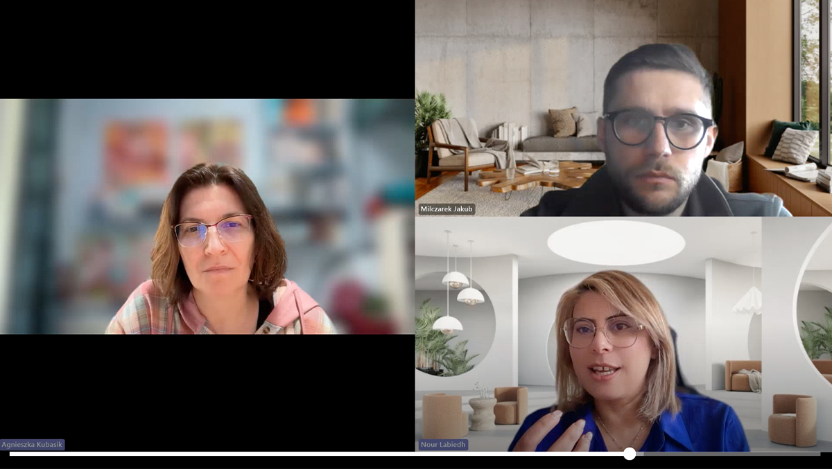 Agnieszka Kubasik, redaktor naczelna portalu Mikrokontroler.pl, Jakub Milczarek z Technosystem i Nour Labiedh z CalcuQuote | zrzut ekranu: Agnieszka Kubasik