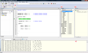 Rys. 13. IAR EW - okno emulatora: a) rejestry mikrokontrolera – moduł licznika TimerA
