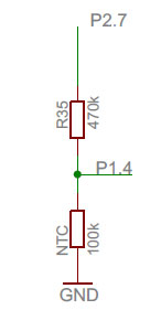 Rys. 2. Schemat montażu termistora NTC na płytce modułu MSP-EXP430FR5739