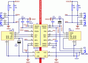 Rys. 2. Schemat elektryczny projektu referencyjnego z układem ADuM3160