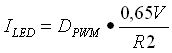 Rys. 3. Przykładowe przebiegi 
ilustrujące działanie regulacji PWM w układzie ILD4180 dla różnych wartości współczynnika D<SUB></noscript>PWM</SUB>: przebiegi na wejściu PWMI<br />
(górne), odpowiadające im przebiegi na wyjściu przetwornicy (dolne)”></a></p>
<p style=