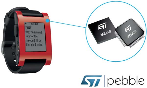 Mikrokontroler STM32 steruje inteligentnym zegarkiem Pebble