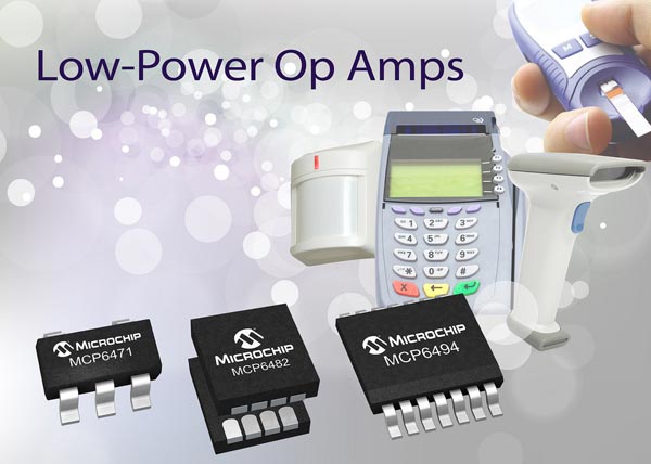 Miniaturowe i o niskim poborze prądu wzmacniacze operacyjne firmy Microchip