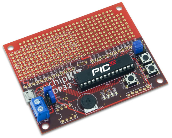 Płytka ewaluacyjna z mikrokontrolerem PIC32 w obudowie SPDIP