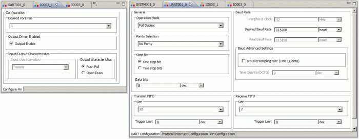 Rys. 12. Okna konfiguracyjne komponentów oprogramowania