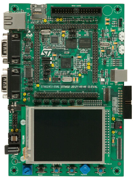 Fot. 1. Zestaw STM32437I-EVAL z mikrokontrolerem STM32F437IIH6