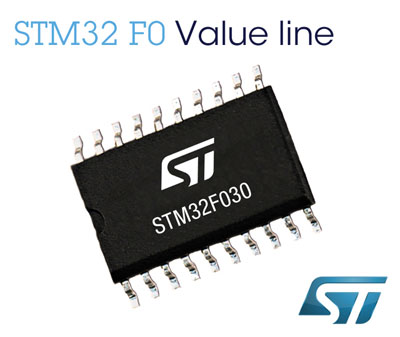 STM32F030: nowe mikrokontrolery STM32 z Cortex-M0 i 20 pinami