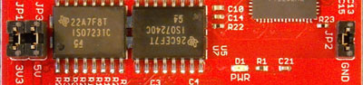 Fot. 4. Zwory konfigurowania zasilania układu procesorowego na płytce zestawu ewaluacyjnego C2000 Piccolo LaunchPad